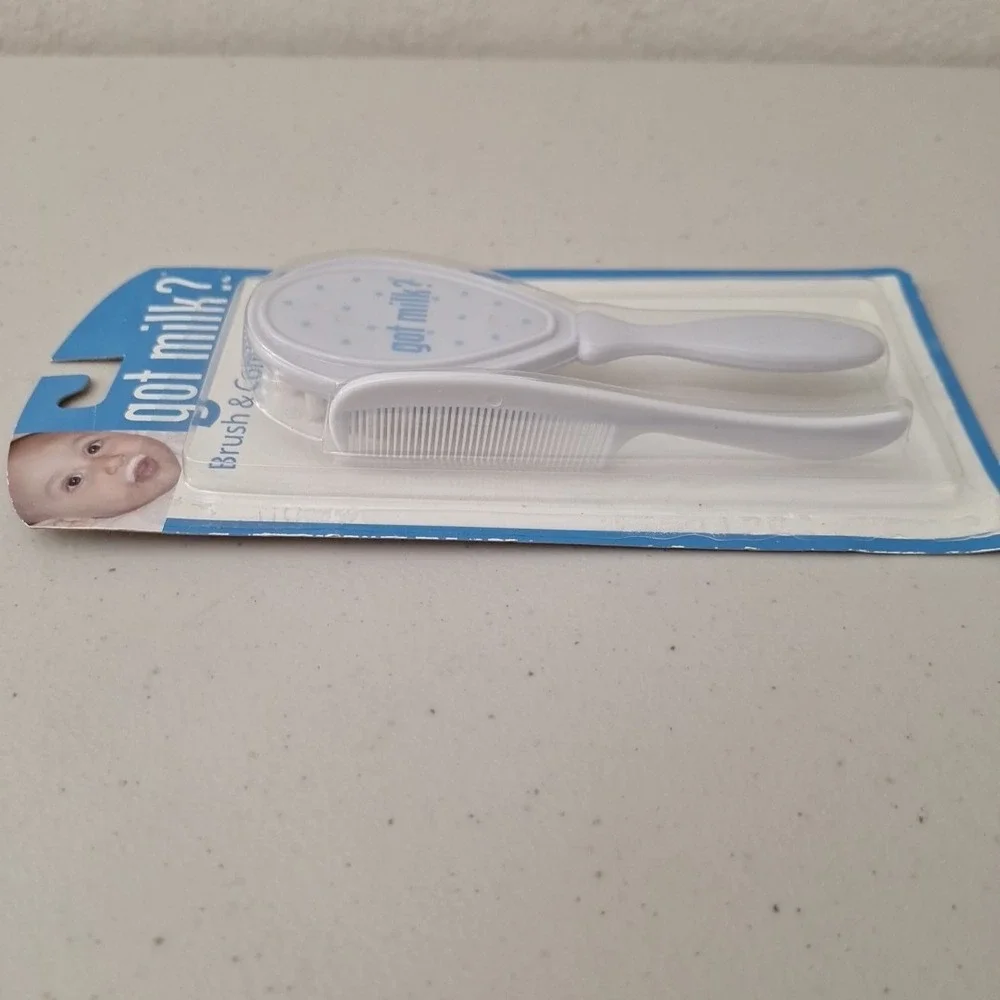 Vintage 'Got Milk?' Cutie Pie Baby Soft Brush and Comb Set in Box New Old Stock